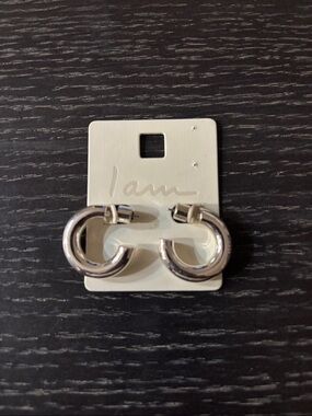 Silver Chunky Hoop Earring Pair